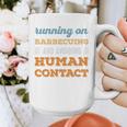 Running On Barbecuing Social Introvert Humor Vintage Graphic Print Coffee Mug