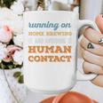 Running On Home Brewing Social Introvert Humor Vintage Graphic Print Coffee Mug
