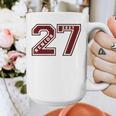 Senior 2027 Maroon Senior Class Of 27 Jersey Graduation Graphic Print Coffee Mug