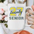 Senior Class Of 2027 Graduation Yellow And Blue On The Back Premium Tri-Blend Graphic Print Coffee Mug