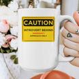 A Simple Yellow Warning Sign For Introvert Graphic Print Coffee Mug A Simple Yellow Warning Sign For Introvert Graphic Print Coffee Mug