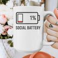 Social Battery 1 Shirt Introvert Anti Social Tee Gif Graphic Print Coffee Mug