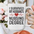 I Survived My Husband's Nursing Degree School Graduation Graphic Print Coffee Mug