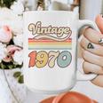 Vintage 1970 Birthday Retro Style 70's Born Nostalgia Outfit Premium Tri-Blend Graphic Print Coffee Mug