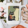 Vintage Japanese Cat Book Lovers UFO Alien Abduction Cat Dad Graphic Print Coffee Mug
