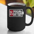 1 Social Battery Sarcastic Introverted Men Women Graphic Print Coffee Mug