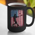 American Flag Vintage Baseball Flag Dad Mom Tee T-Shirt Graphic Print Coffee Mug