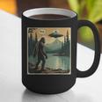 Bigfoot Sasquatch Alien Spaceship UFO Introvert Bruh Graphic Print Coffee Mug Bigfoot Sasquatch Alien Spaceship UFO Introvert Bruh Graphic Print Coffee Mug