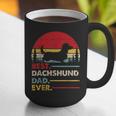Dachshund Long Haired Best Dad Ever Dog Vintage Retro Graphic Print Coffee Mug