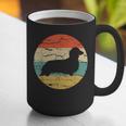 Dachshund Long Haired Dog Vintage Mom Dad Retro Graphic Print Coffee Mug