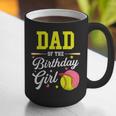 Dad Of The Birthday Girl Softball Player Theme B-Day Daddy Graphic Print Coffee Mug