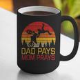 Dad Pays Mom Prays Dirt Bike Retro Motocross Boys Kids Graphic Print Coffee Mug