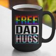Free Dad Hugs LGBT Gay Pride Month Transgender Rainbow Flag Graphic Print Coffee Mug
