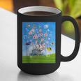 Frutiger Aero Aesthetic Tech Cherry Blossom Fishes Bubbles Graphic Print Coffee Mug