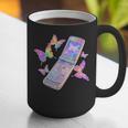 Frutiger Aero Y2K Chrome Phone Butterfly Graphic Print Coffee Mug