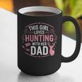 This Girl Loves Hunting With Her Dad Pink Deer Hunter Graphic Print Coffee Mug