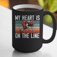 My Heart Is On The Line Football Mom Dad Offensive Lineman Graphic Print Coffee Mug