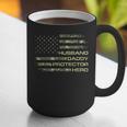 Husband Daddy Protector Hero Fathers Day Camo American Flag Graphic Print Coffee Mug