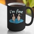 I'm Fine Drowning Thumbs Up Introvert Meme Humor Graphic Print Coffee Mug