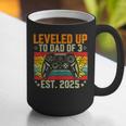 Leveled Up To Dad Of 3 Three Daddy Again 2025 Father's Day Graphic Print Coffee Mug