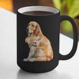 I Love Dad Patriotic Golden Retriever Canine Dog Lover Graphic Print Coffee Mug
