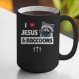 I Love Jesus And Raccoons Mom Dad Christian Love Jesus Bible Graphic Print Coffee Mug
