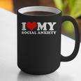 I Love My Social Anxiety Heart Humor Introvert Statement Graphic Print Coffee Mug