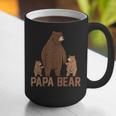 Papa Bear Dad Two Cubs Daddy Bear 2 Kids Father's Day Graphic Print Coffee Mug