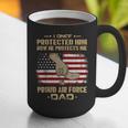 Now He Protects Me USAF Dad Proud Air Force Dad T-Shirt Graphic Print Coffee Mug