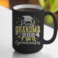 Proud Grandma Of Two 2024 Graduate Class 2024 Graduation Graphic Print Coffee Mug