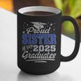 Proud Sister Of Two Class Of 2025 Graduates Twins Graduation Graphic Print Coffee Mug