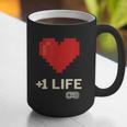 Retro Gamer 1 Life Pixel Heart – 8-Bit Gaming Nostalgia Graphic Print Coffee Mug
