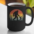 Retro Vintage Bigfoot Dad Fathers Day Father Son Matching Graphic Print Coffee Mug