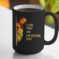 I Saw That I'm Telling Dad Religious Christian Jesus Graphic Print Coffee Mug