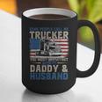 Semi Truck Driver Trucker Daddy Husband US American Flag Graphic Print Coffee Mug