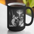 Siberian Husky Alien UFO Taking a Selfie Dog Mom Dad Graphic Print Coffee Mug