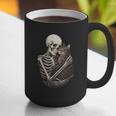 Skeleton Hugging Cat Halloween Cat Lover Cat Mom Dad Graphic Print Coffee Mug