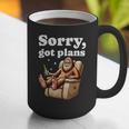 Sorry Got Plans Bigfoot Dad Humor Sasquatch Sayings Graphic Print Coffee Mug