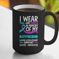 Teal & Purple In Memory Of My Boyfriend Suicide Prevention Graphic Print Coffee Mug Teal & Purple In Memory Of My Boyfriend Suicide Prevention Graphic Print Coffee Mug