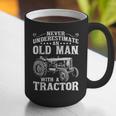 Never Underestimate An Old Man Tractor Farmer Dad Graphic Print Coffee Mug
