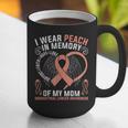 I Wear Peach In Memory Of My Mom Endometrial Cancer Awarene Graphic Print Coffee Mug