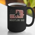 Wrestling Dad US Flag Fathers Day Retro Wrestling Fans Graphic Print Coffee Mug
