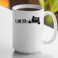 I Am 59 Plus 1 Middle Finger For A 60th Birthday Cat Mom Dad Graphic Print Coffee Mug