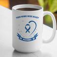 Blue In Memory Of Mom Colon Cancer Awareness Memorial Graphic Print Coffee Mug Blue In Memory Of Mom Colon Cancer Awareness Memorial Graphic Print Coffee Mug
