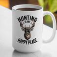 Camo Deer Hunting Is My Happy Place Dad Hunter Graphic Print Coffee Mug