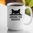 Cat For Cat Lover Mom Dad Cat Judging You Silently Graphic Print Coffee Mug