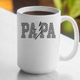 Checkered Papa Lightning Bolt Fathers Day Dad Grandpa Graphic Print Coffee Mug