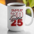 Class Of 2025 Senior 2025 Graduation Red Raglan Baseball Tee Graphic Print Coffee Mug