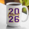 Class Of 2026 Graduation Varsity Purple And Yellow Letters Graphic Print Coffee Mug