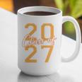 Class Of 2027 Graduation Varsity Orange On The Back Premium Tri-Blend Graphic Print Coffee Mug